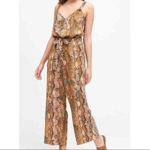 Banana Republic Snake Print Jumpsuit in Brown and Tan